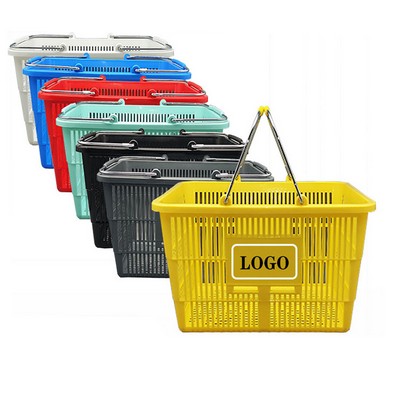 Plastic Shopping Basket with Handle
