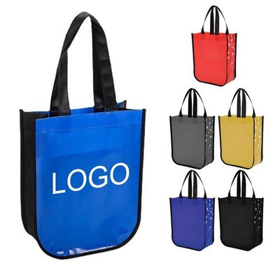 9 1/16" W x 12" H x 4 1/2" 105 GSM Laminated Non Woven Tote Bag