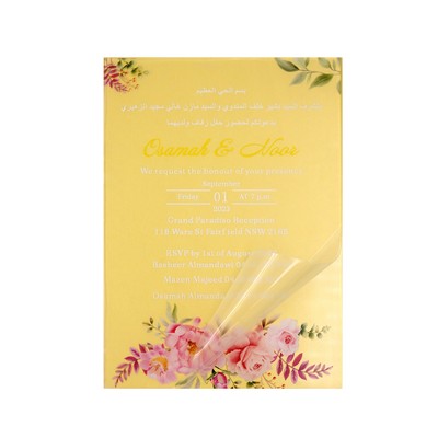 5"X7" Full Color Acrylic Wedding Invitations Card