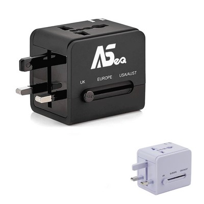 2 USB Universal Travel Plug Adapters