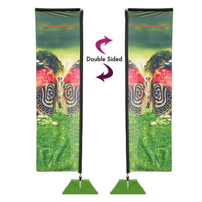 14' Double Sided Rectangle Wind Flag / Spike Base