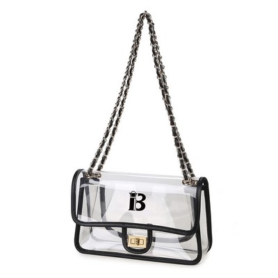PVC Clear Purse Handbag with Chain