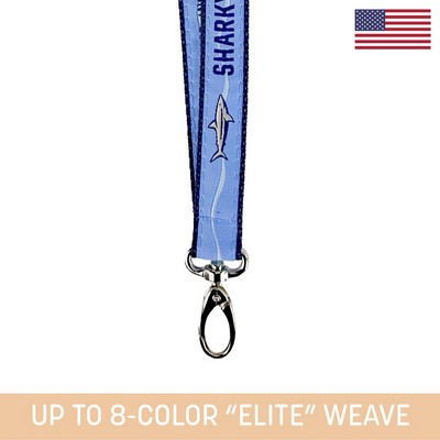 3/4" Woven Lanyard w/ Oval Clip - "Elite" Weave
