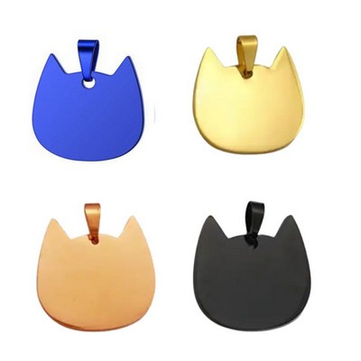 Cat Shaped Stainless Steel Pet Tag