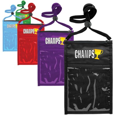 Large Double Pouch Neck Wallet