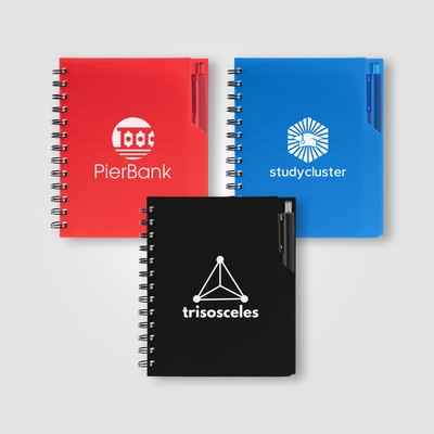 Robust Recycled A5 Spiral Notebook with Pen - Silkscreen