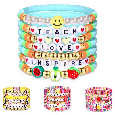 Plastic Colorful soft earthenware pendant bracelet