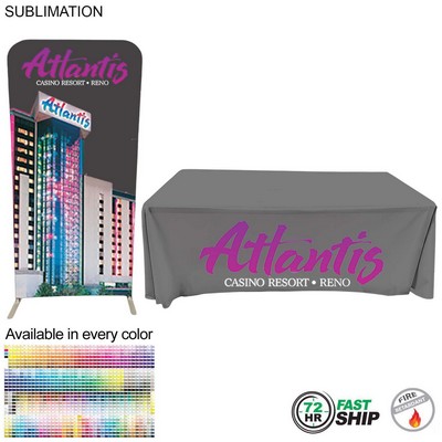72 Hr Fast Ship - Tradeshow Booth Package Sleek, 3'Wide EuroFit Display and 6' Sublimated Tablecloth