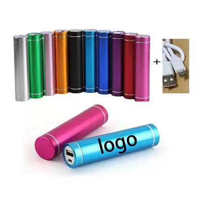 2000mAh Aluminum Matte Finish Portable Power Bank/Compact Charger 3 3/5"x9/10"