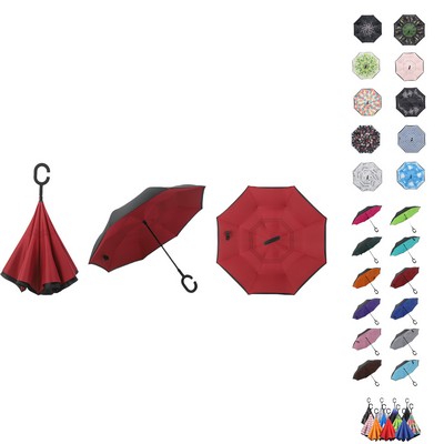 C-Shaped Handle Folding Inverted Reverse Umbrella