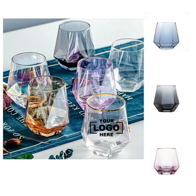 10 oz Stemless Diamond Wine Glass