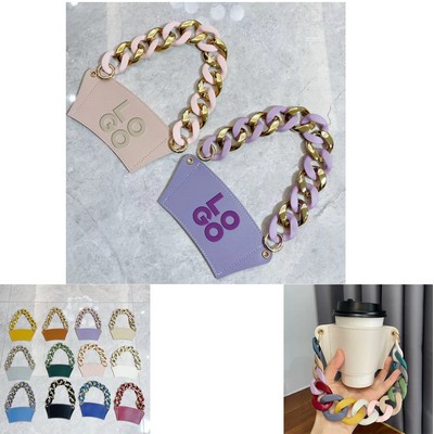 Pu Leather Cup Cover With Chain