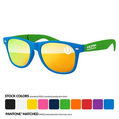 2-Tone Foldable Retro Mirror Sunglasses