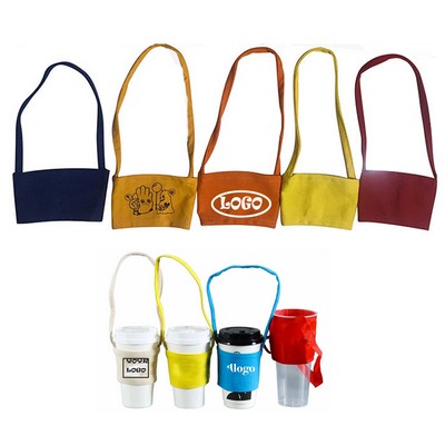 Canvas Cup Sleeves with Strap