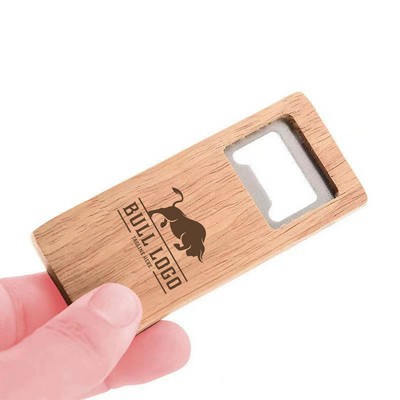 Square Natural Wooden Bottle Opener