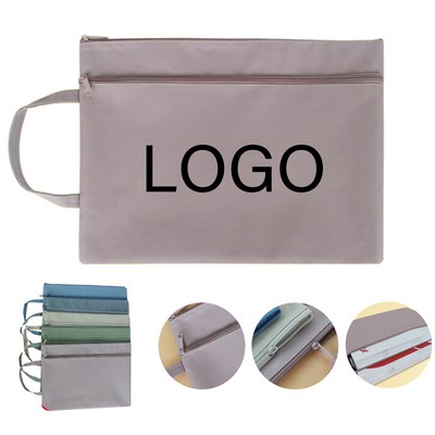 A4 File Double Layer Zipper Bag
