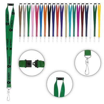 Polyester 3/4" Full-Color Lanyard with Breakaway and J Hook