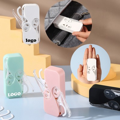 3" Custom ABS Portable Floss Dispenser w/12 Floss Picks MOQ50PCS