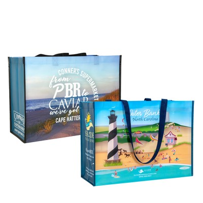 Full-Color Laminated Non-Woven Custom Promotional Tote Bag (18"x13"x7.5")