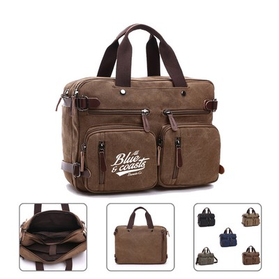 Convertible Waxed Canvas Laptop Backpack