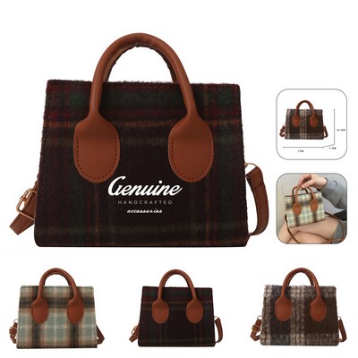 Canvas Checkered Crossbody Bag