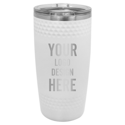 Polar Camel 20oz Grip Tumbler with Slider Lid - White Golf
