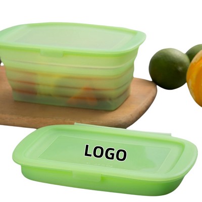 Silicone Foldable Fresh-keeping Box with a Connected Lid