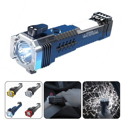 Rechargeable USB Safety Flashlight with Hammer