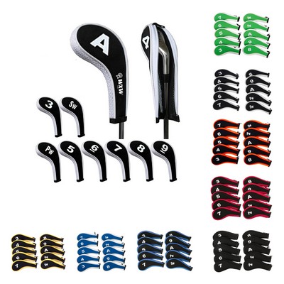 10 Pack Golf Head Covers Set With Zipper