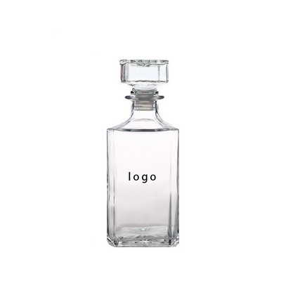 Square-Bottom Glass Decanter