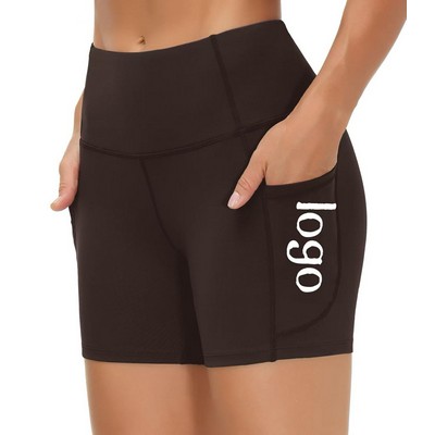 Women's Yoga Shorts with Side Phone Pocket