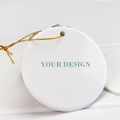 Custom Ceramic Round Ornament - Full Color