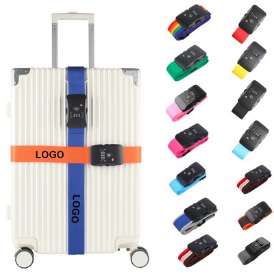 78" LGBT Pride Rainbow Adjustable Travel Luggage Strap w/TSA Approved Combination Lock MOQ100PCS