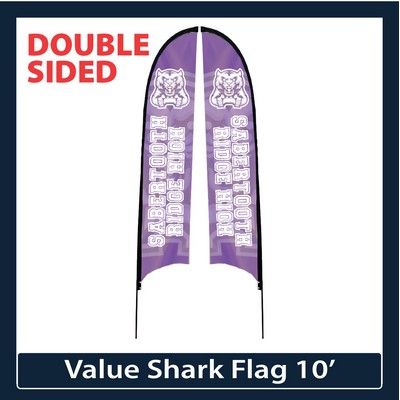 Value 10' Shark Flag - Double Sided Graphic Only