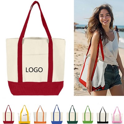 Canvas Tote Bag With Pockets