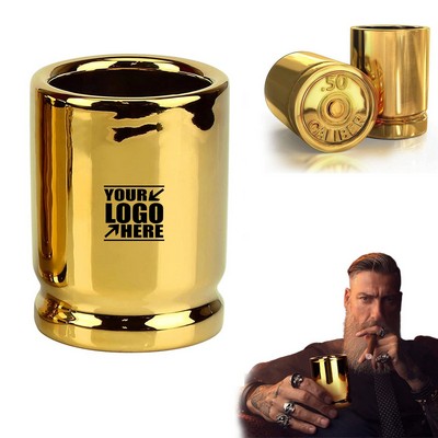 3 Ounces Plastic Gold Bullet Casings Shaped Shot Glasses