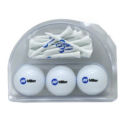 Custom 3 Ball Tournament Pack w/ Golf Tees