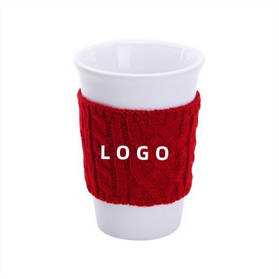 Knitted Cup Sleeve Customizable for Coffee Cups and Ceramic Cups