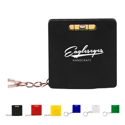 Mini Tape Measure Keychain with a Level Gauge