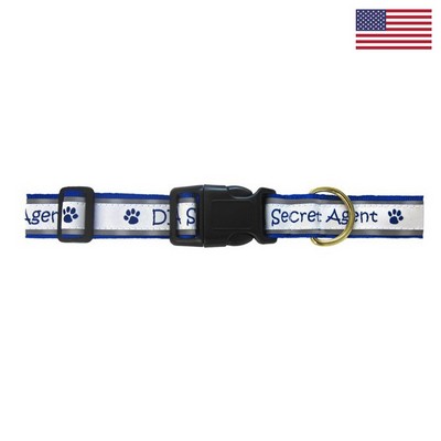 1" Woven Reflective Pet Collar w/ Gold-Colored Hardware - "Elite" Weave