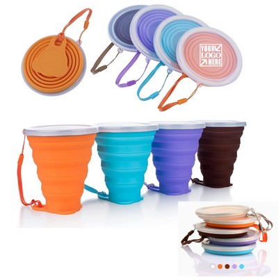 9 Oz. Silicone Collapsible Travel Cup with Lids