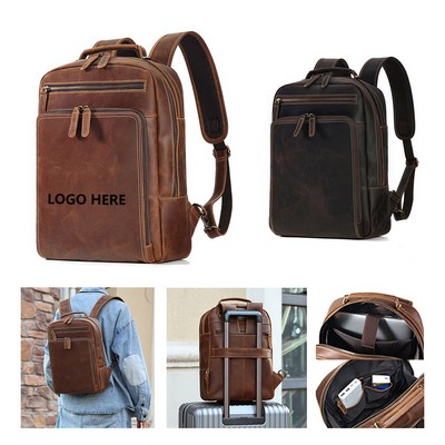 Vintage-Inspired Leather Work Backpack