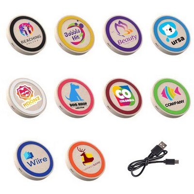 10W Wheat Straw Wireless Charging Pad Eco Friendly