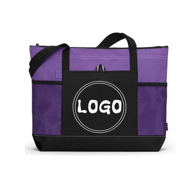 Custom large Capacity 600D Oxford Tote Bag with Mesh Pocket