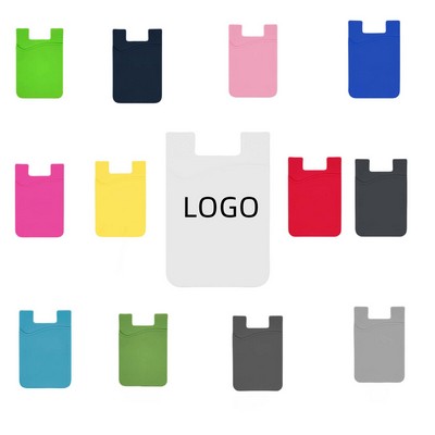 Silicone Cell Phone Card Holder With Adhesive Backing