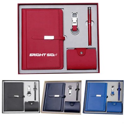 4-in-1 Notebook, Card Holder Wallet & Pen Keychain Set