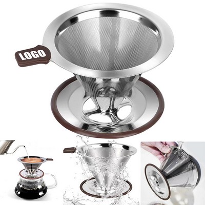 Stainless Steel Paperless Coffee Filter With Base
