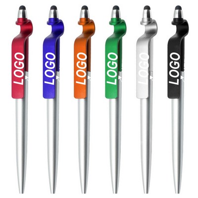 Stylus Pen For Touch Screens Plastic Ball Pen with Phone Stand Holder