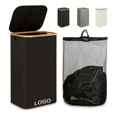 110L Large Laundry Hamper with Handle and Lid