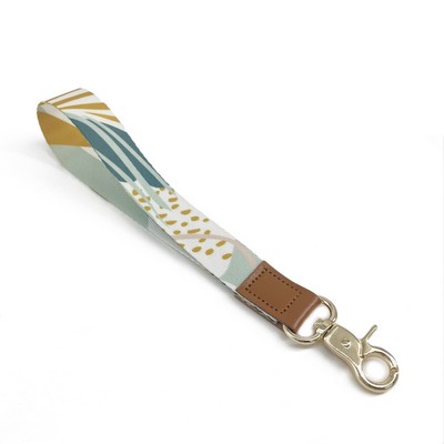 Geometric Customized Leather Buckle Lanyard Short